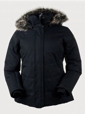 Obermeyer Black Faux-Fur Hooded Puffer Jacket